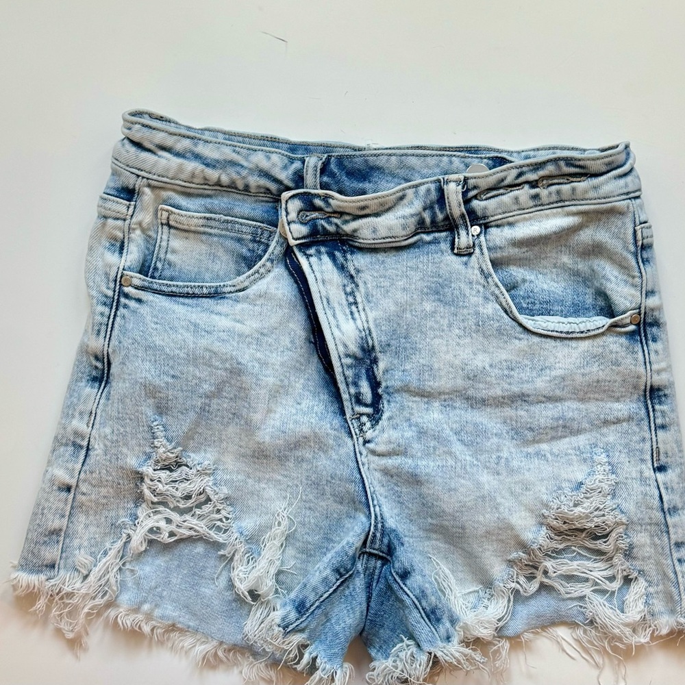 risen jeans jean shorts